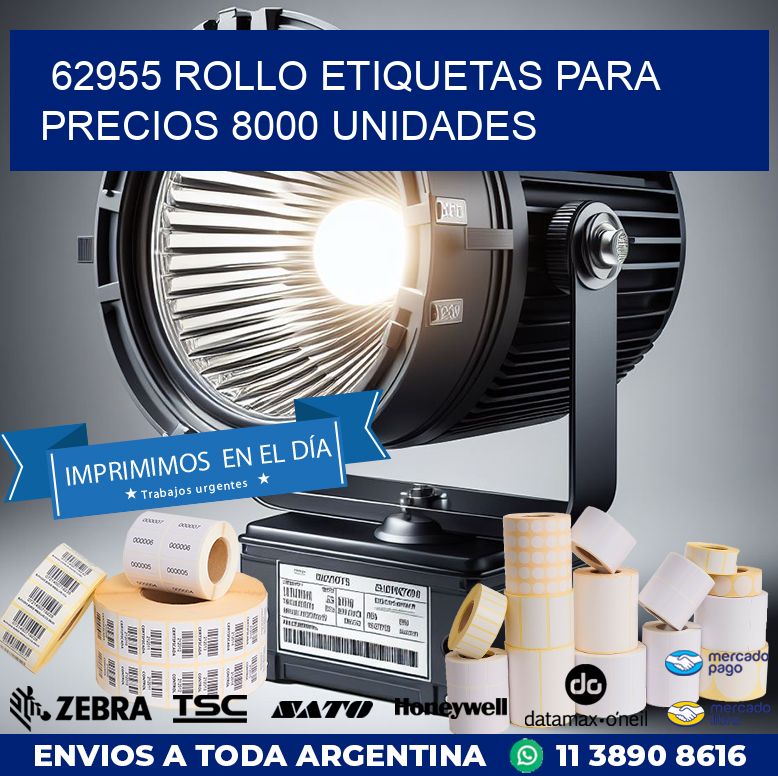 62955 ROLLO ETIQUETAS PARA PRECIOS 8000 UNIDADES