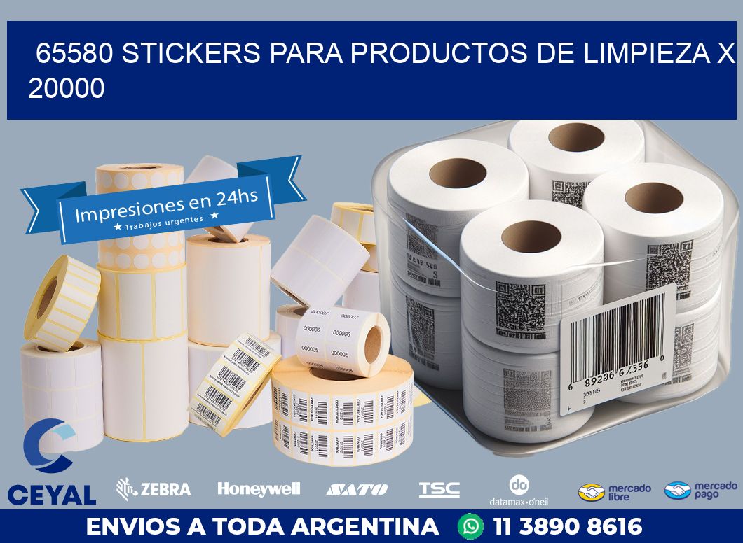 65580 STICKERS PARA PRODUCTOS DE LIMPIEZA X 20000