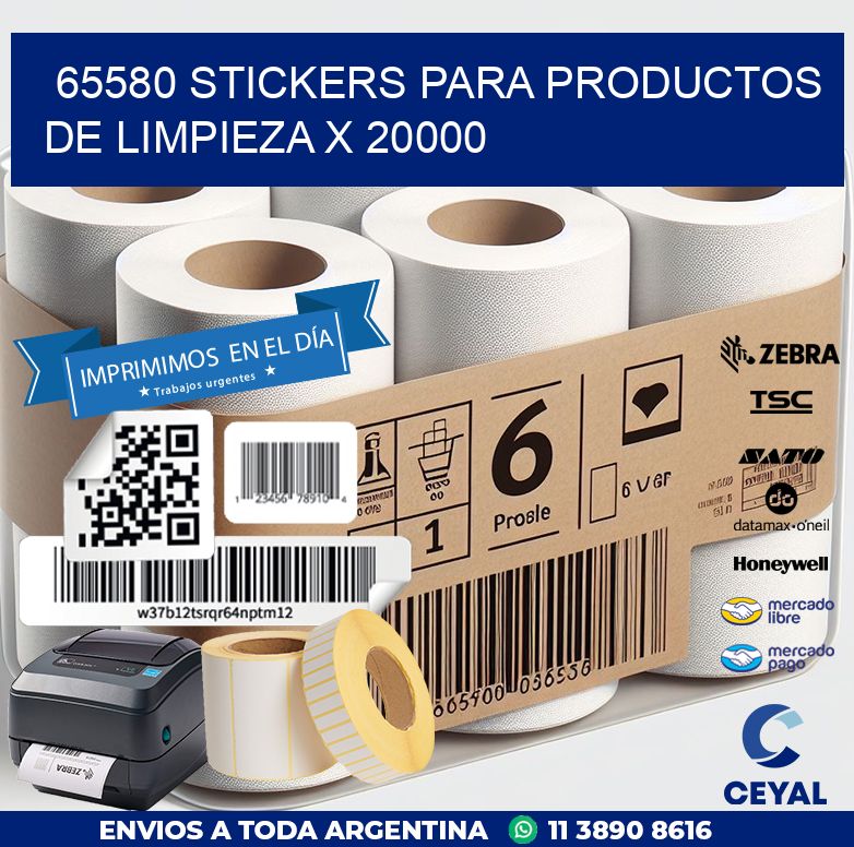 65580 STICKERS PARA PRODUCTOS DE LIMPIEZA X 20000