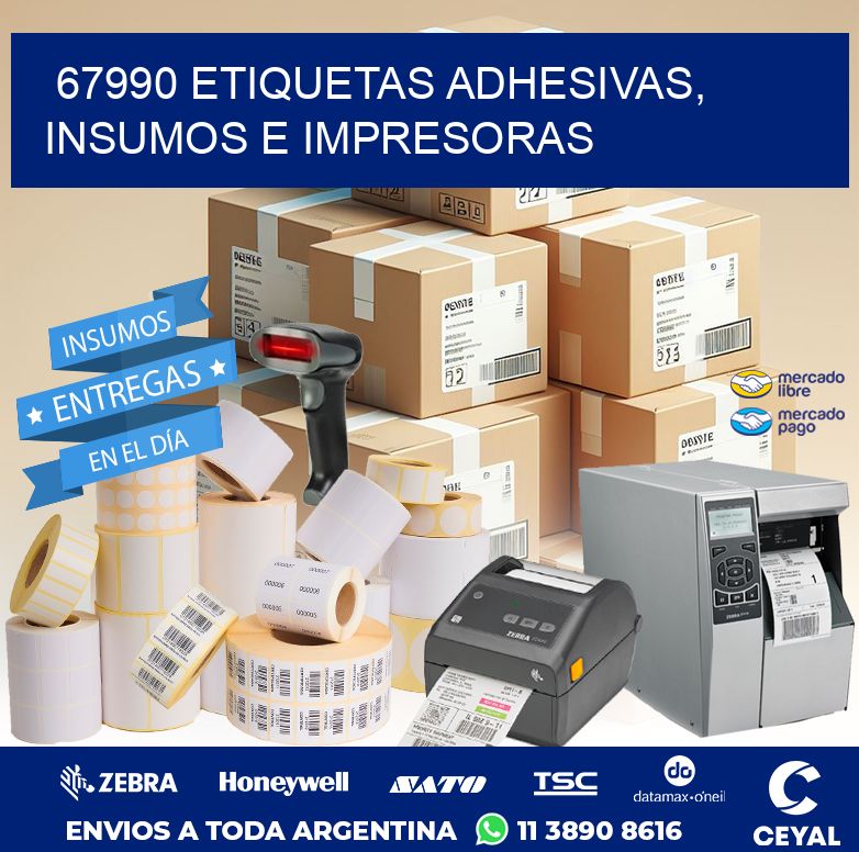 67990 ETIQUETAS ADHESIVAS, INSUMOS E IMPRESORAS