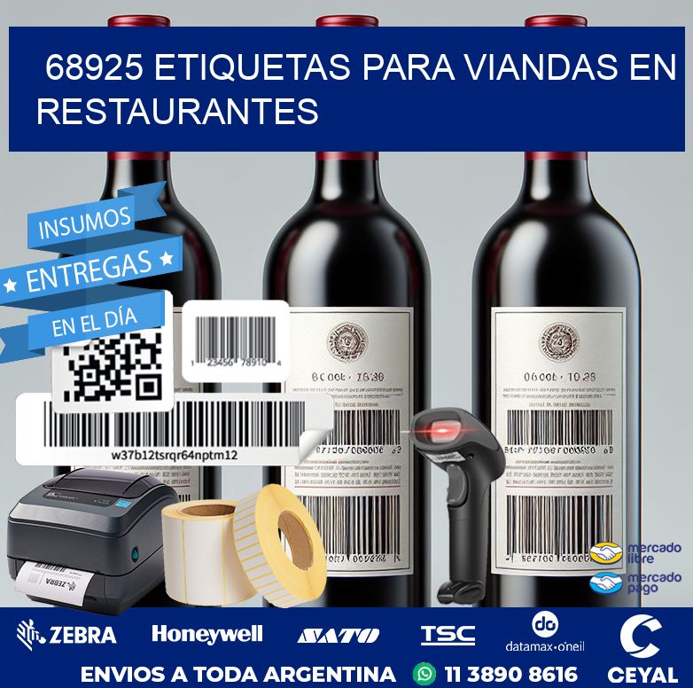 68925 ETIQUETAS PARA VIANDAS EN RESTAURANTES