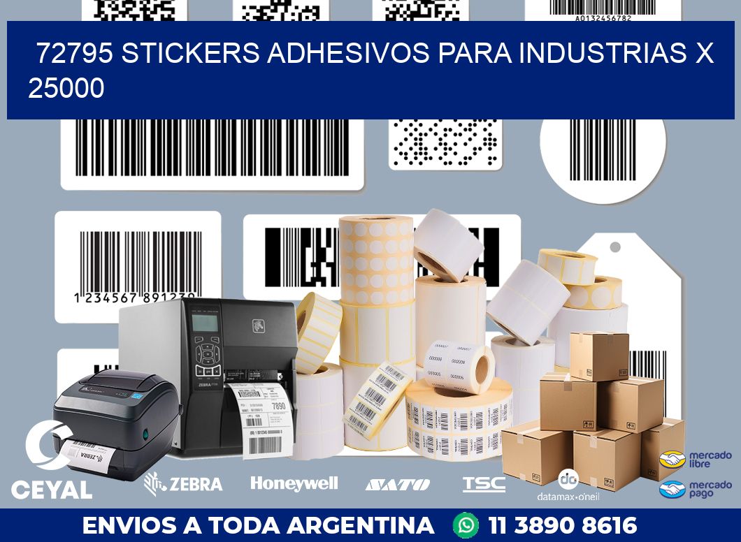 72795 STICKERS ADHESIVOS PARA INDUSTRIAS X 25000