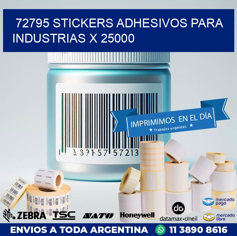 72795 STICKERS ADHESIVOS PARA INDUSTRIAS X 25000