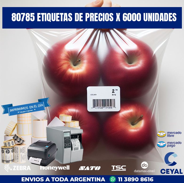 80785 ETIQUETAS DE PRECIOS X 6000 UNIDADES