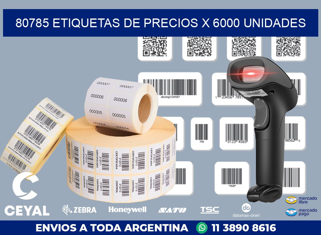 80785 ETIQUETAS DE PRECIOS X 6000 UNIDADES