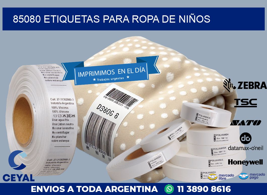 85080 ETIQUETAS PARA ROPA DE NIÑOS