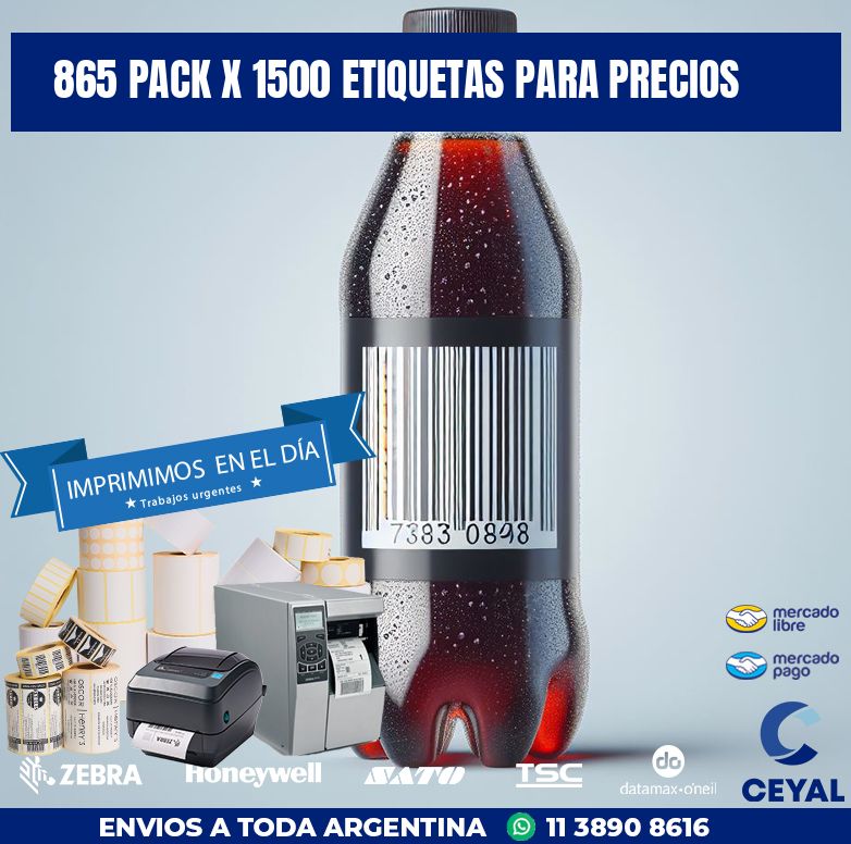 865 PACK X 1500 ETIQUETAS PARA PRECIOS