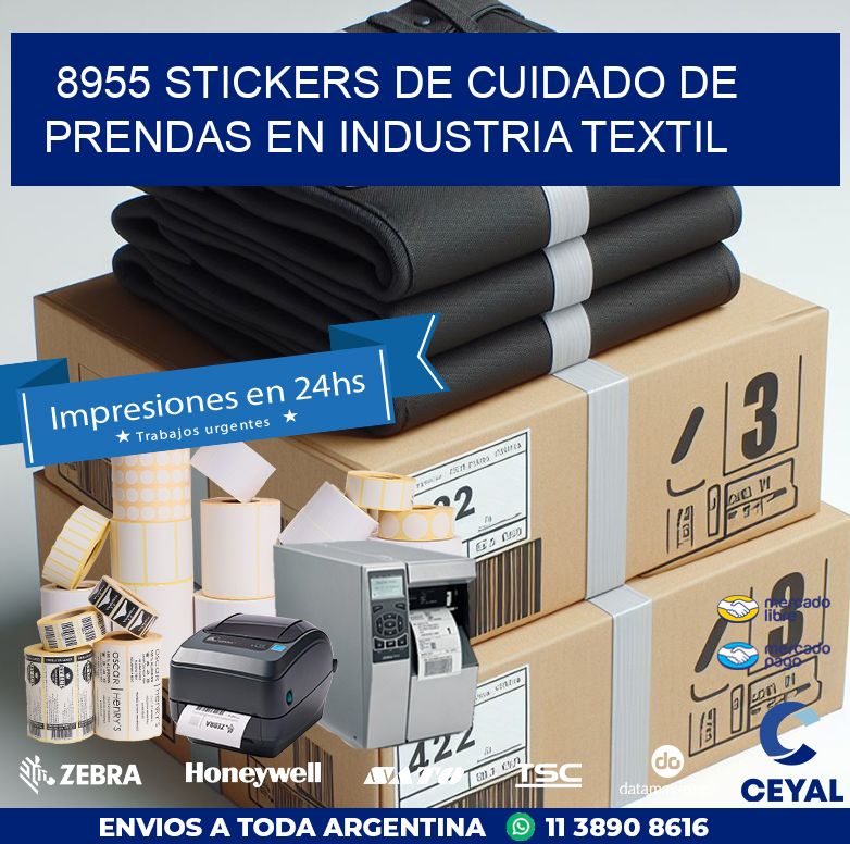 8955 STICKERS DE CUIDADO DE PRENDAS EN INDUSTRIA TEXTIL