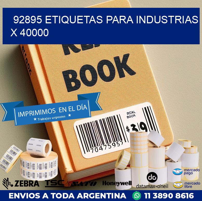 92895 ETIQUETAS PARA INDUSTRIAS X 40000