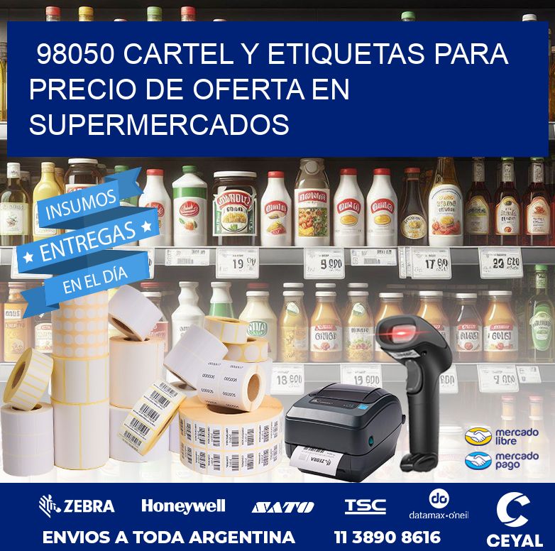 98050 CARTEL Y ETIQUETAS PARA PRECIO DE OFERTA EN SUPERMERCADOS