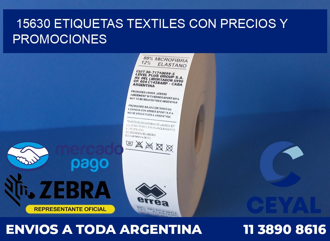 15630 ETIQUETAS TEXTILES CON PRECIOS Y PROMOCIONES