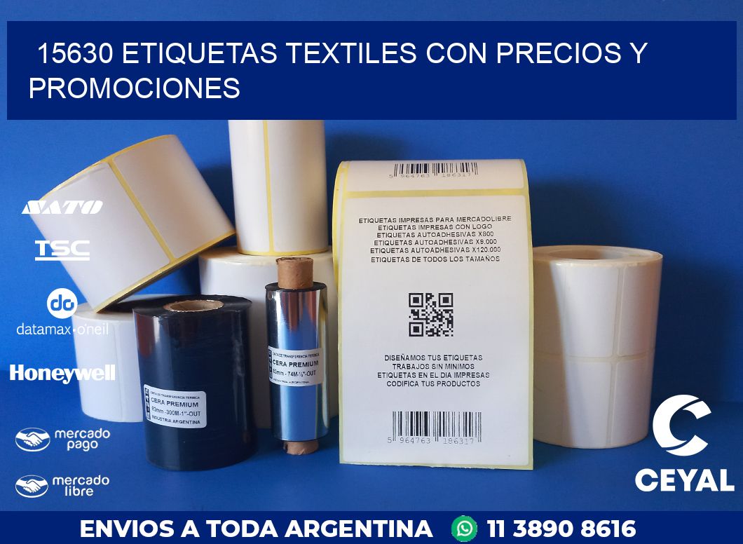 15630 ETIQUETAS TEXTILES CON PRECIOS Y PROMOCIONES