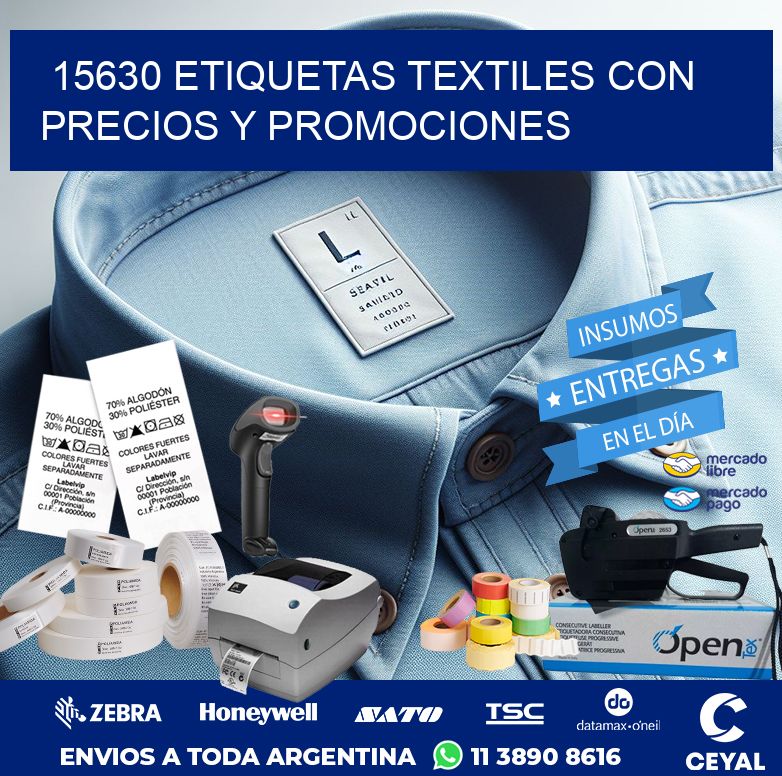 15630 ETIQUETAS TEXTILES CON PRECIOS Y PROMOCIONES