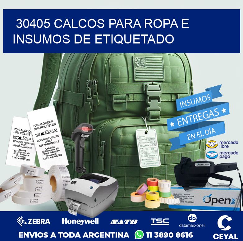 30405 CALCOS PARA ROPA E INSUMOS DE ETIQUETADO