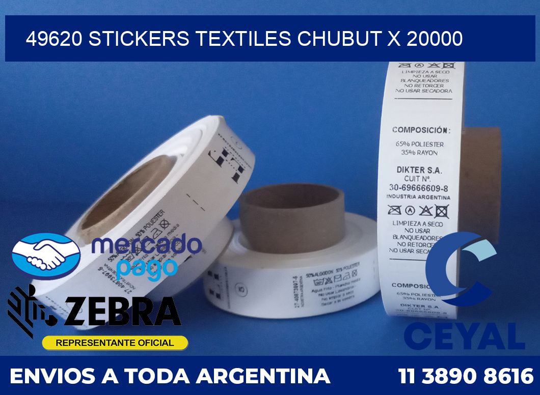 49620 STICKERS TEXTILES CHUBUT X 20000