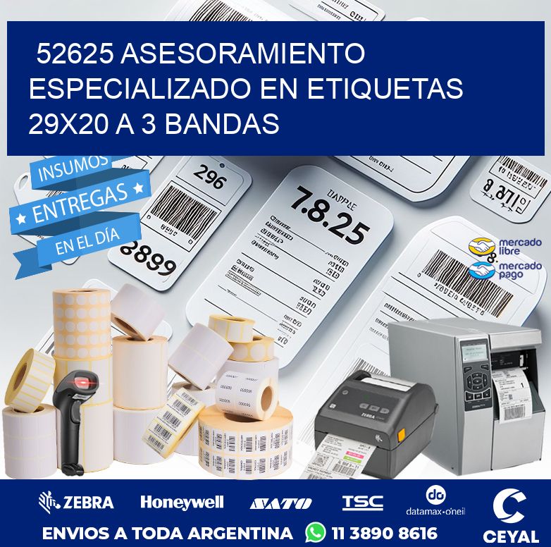 52625 ASESORAMIENTO ESPECIALIZADO EN ETIQUETAS 29X20 A 3 BANDAS