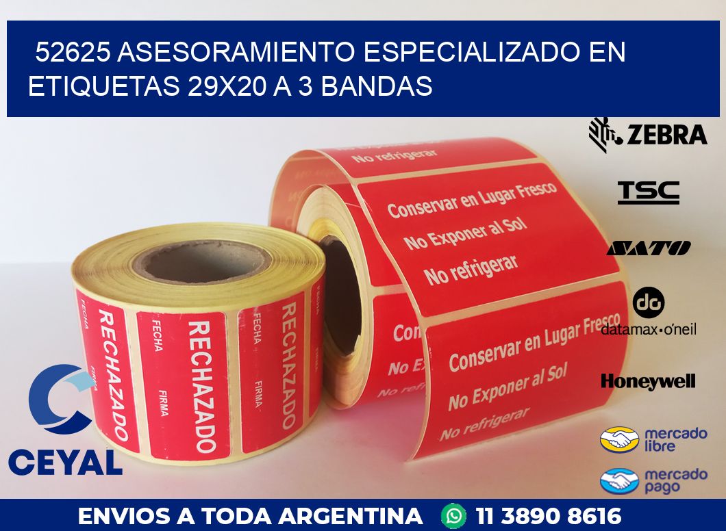 52625 ASESORAMIENTO ESPECIALIZADO EN ETIQUETAS 29X20 A 3 BANDAS