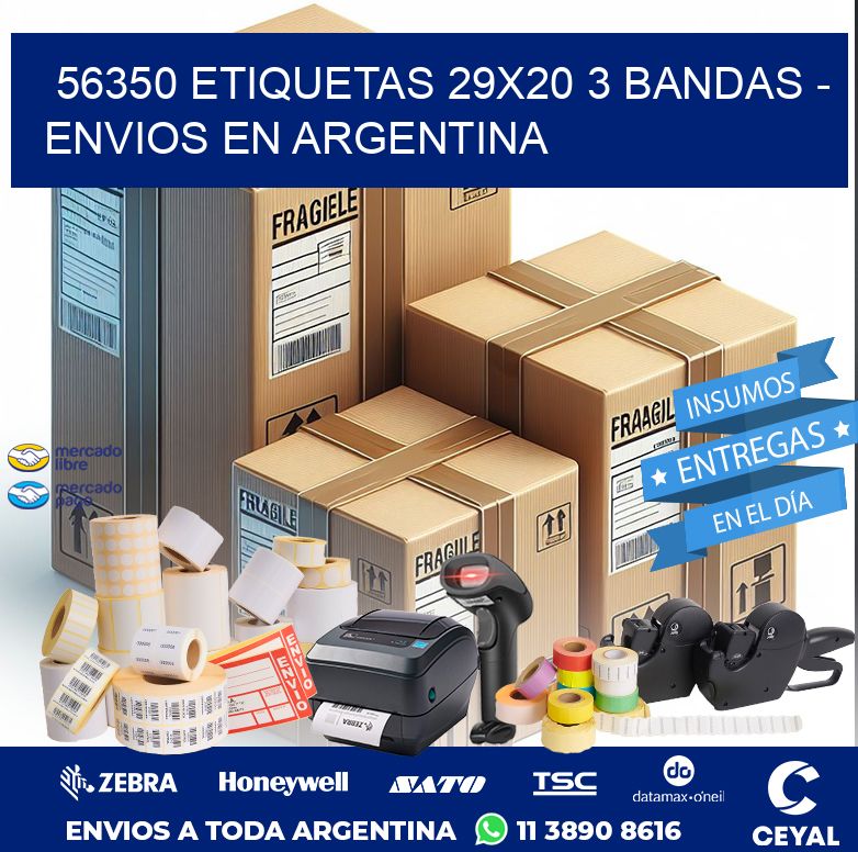 56350 ETIQUETAS 29X20 3 BANDAS - ENVIOS EN ARGENTINA