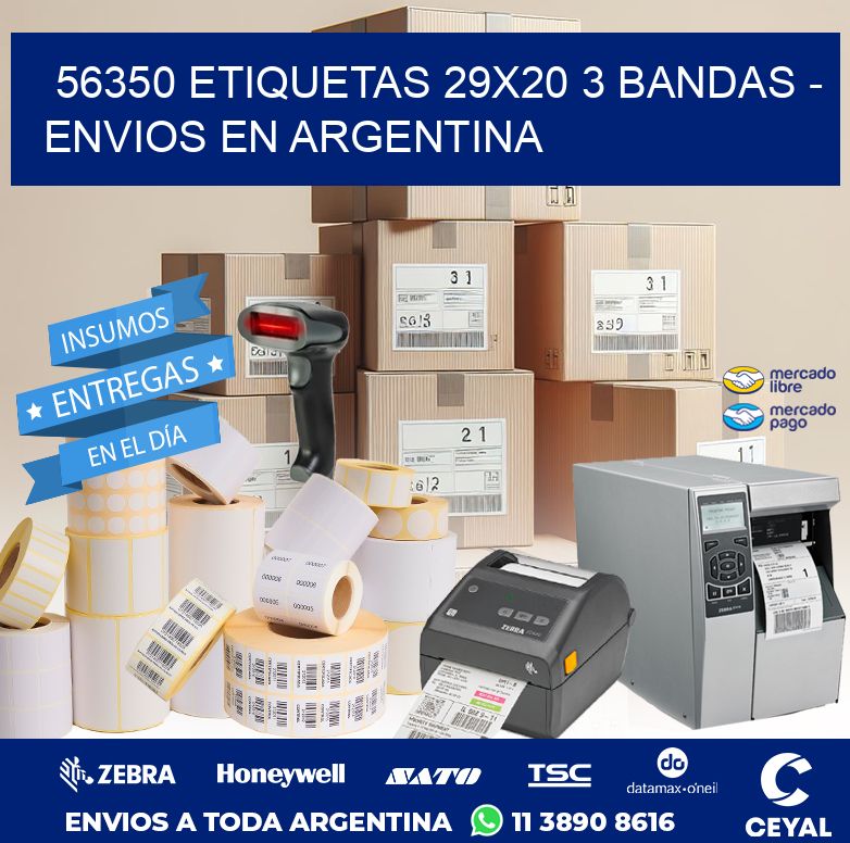 56350 ETIQUETAS 29X20 3 BANDAS - ENVIOS EN ARGENTINA