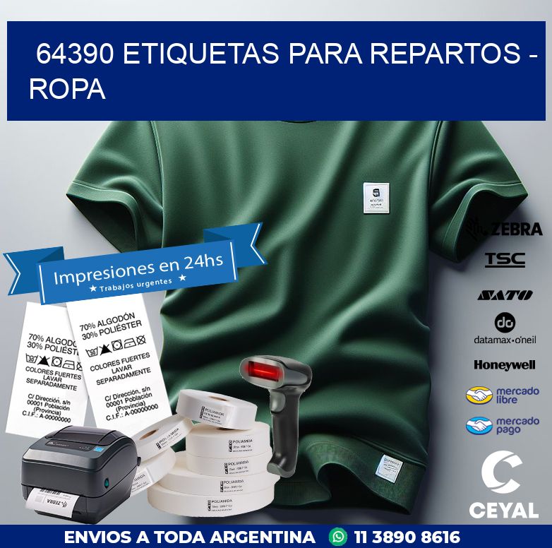 64390 ETIQUETAS PARA REPARTOS - ROPA