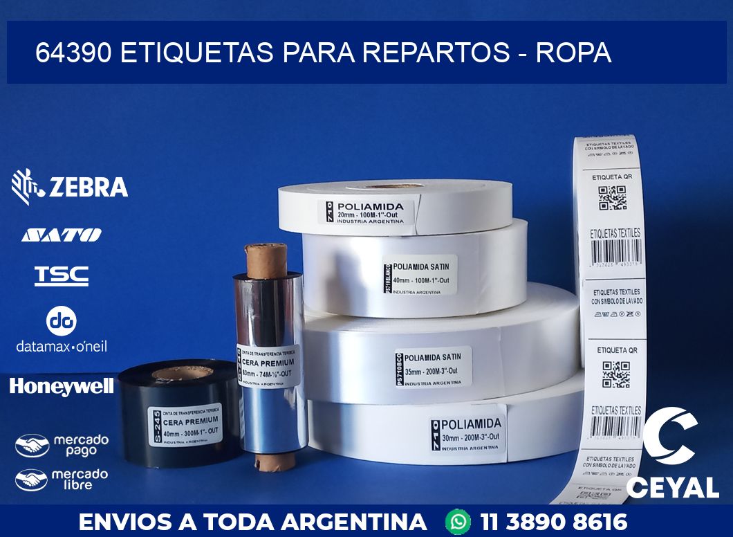 64390 ETIQUETAS PARA REPARTOS - ROPA