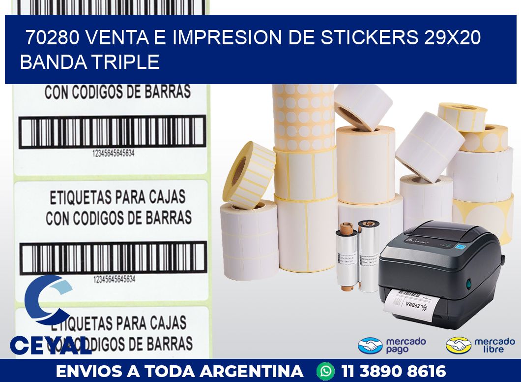 70280 VENTA E IMPRESION DE STICKERS 29X20 BANDA TRIPLE