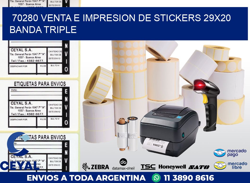 70280 VENTA E IMPRESION DE STICKERS 29X20 BANDA TRIPLE