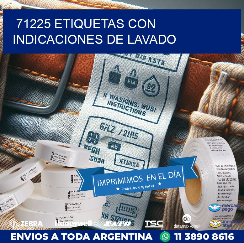 71225 ETIQUETAS CON INDICACIONES DE LAVADO