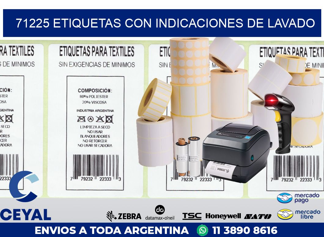 71225 ETIQUETAS CON INDICACIONES DE LAVADO