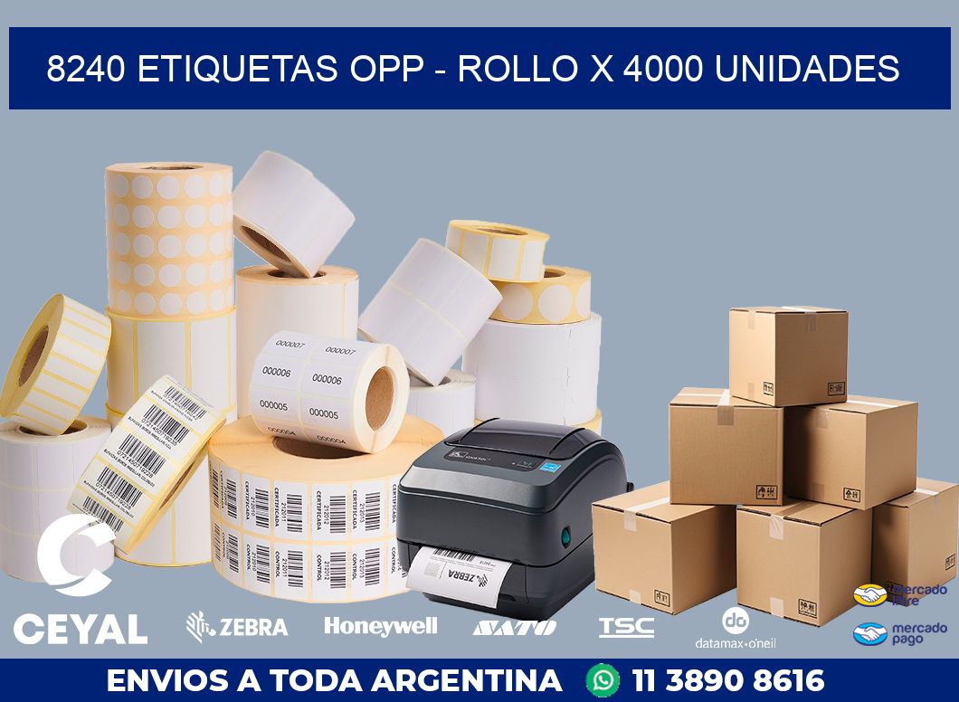 8240 ETIQUETAS OPP - ROLLO X 4000 UNIDADES