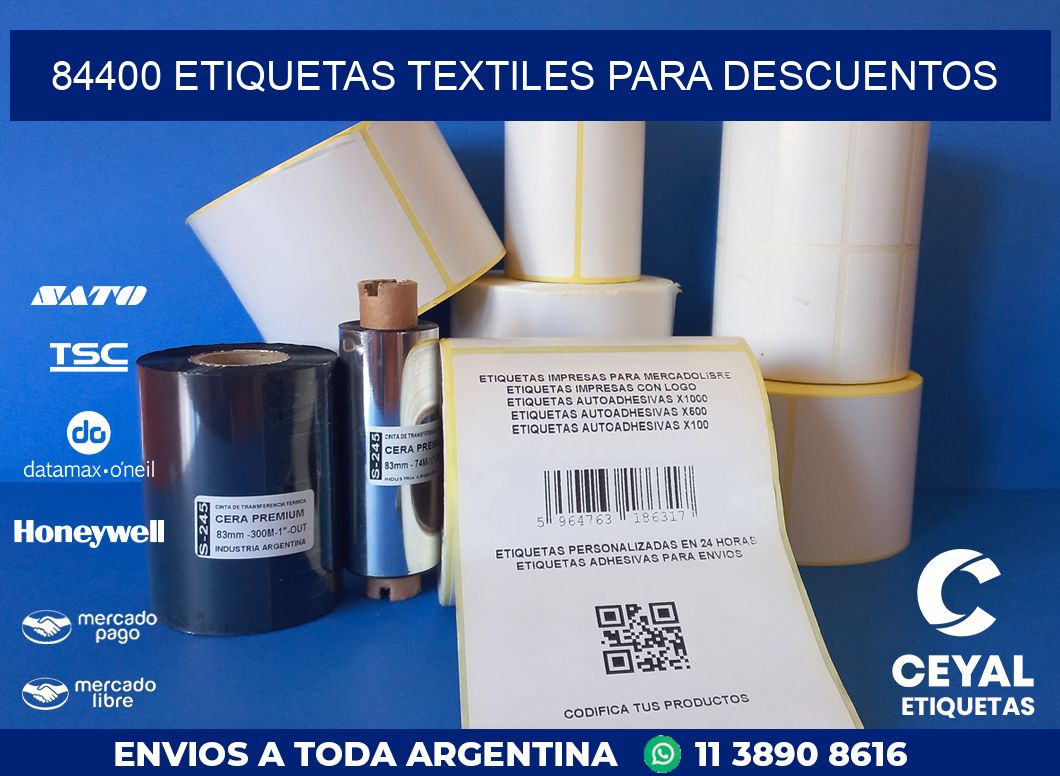 84400 ETIQUETAS TEXTILES PARA DESCUENTOS