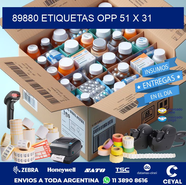 89880 ETIQUETAS OPP 51 X 31