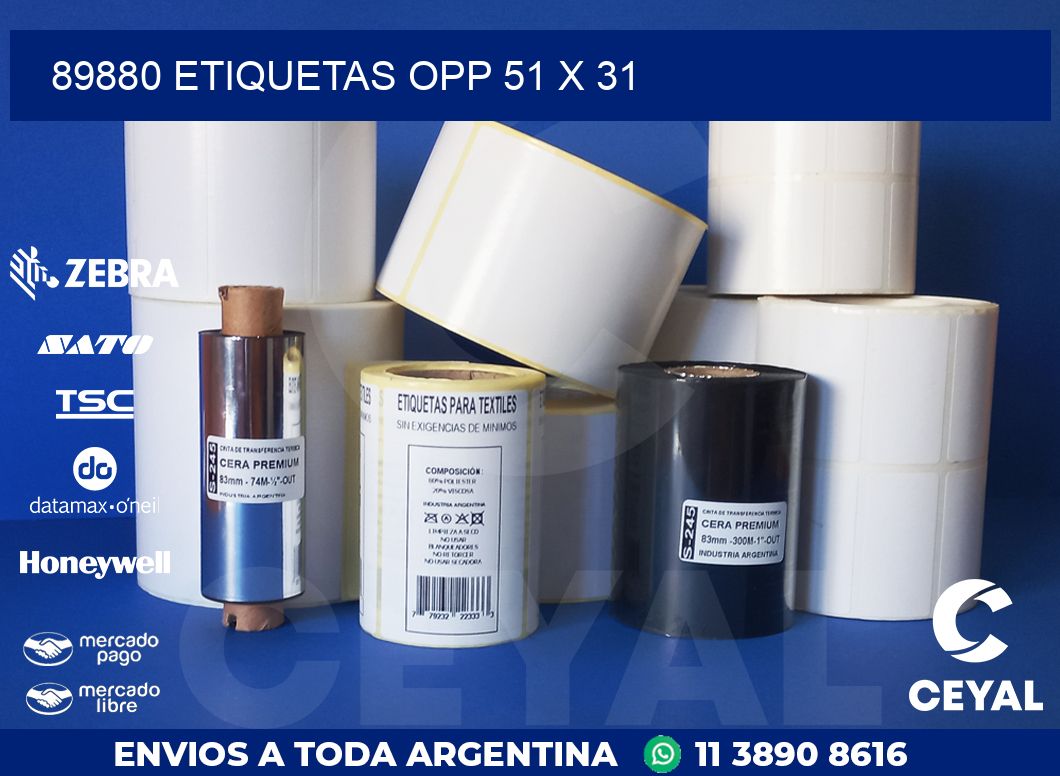 89880 ETIQUETAS OPP 51 X 31