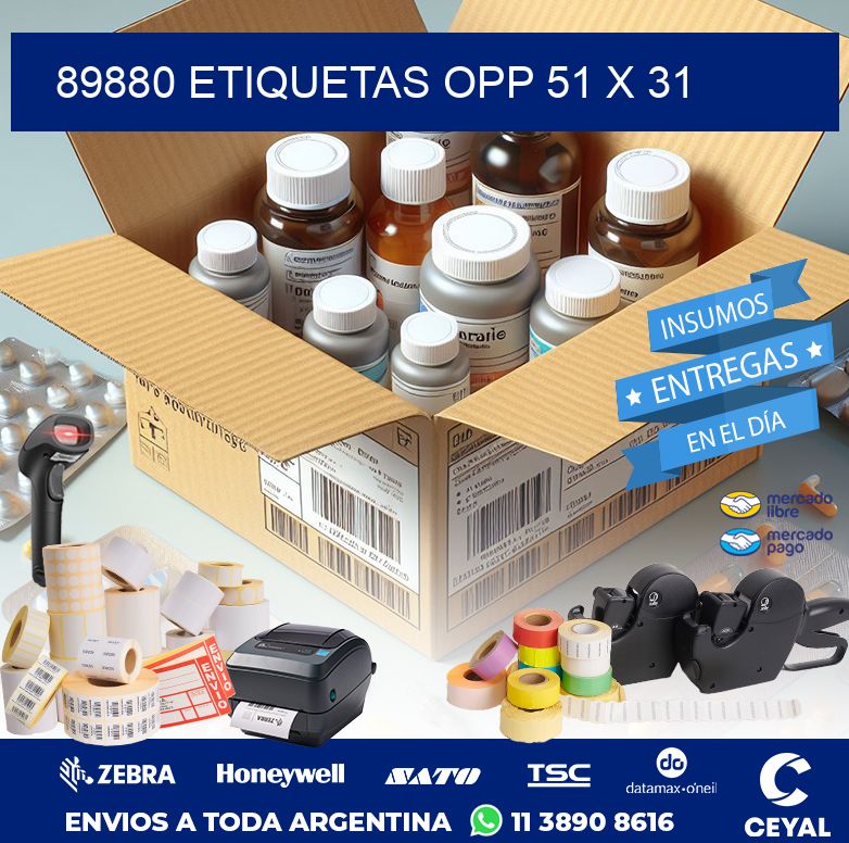 89880 ETIQUETAS OPP 51 X 31