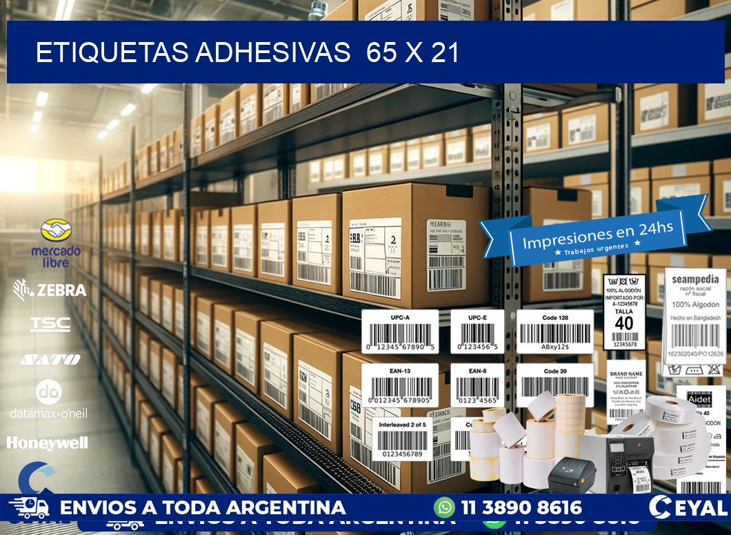 ETIQUETAS ADHESIVAS  65 x 21