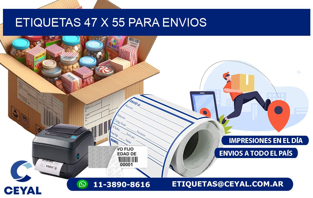 ETIQUETAS 47 x 55 PARA ENVIOS