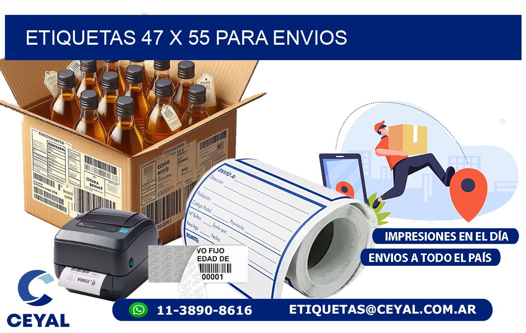 ETIQUETAS 47 x 55 PARA ENVIOS