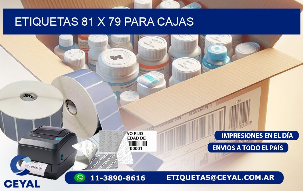 ETIQUETAS 81 x 79 PARA CAJAS