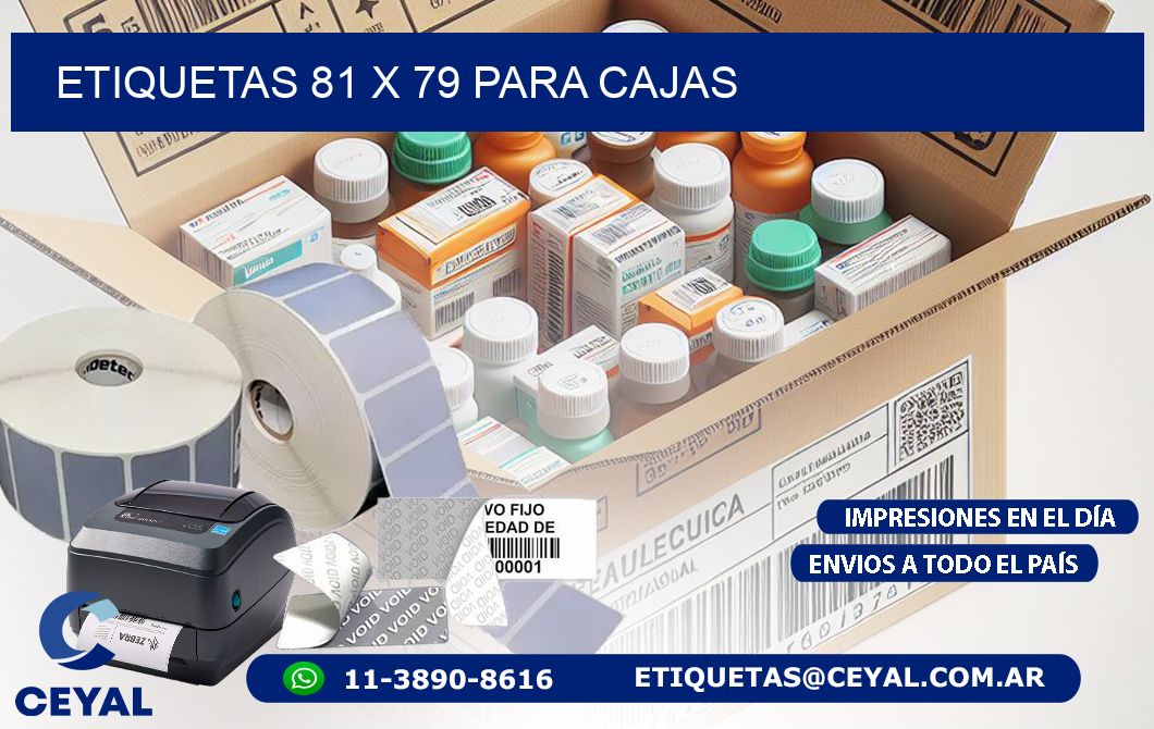 ETIQUETAS 81 x 79 PARA CAJAS