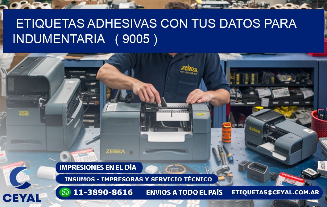 ETIQUETAS ADHESIVAS CON TUS DATOS PARA INDUMENTARIA   ( 9005 )