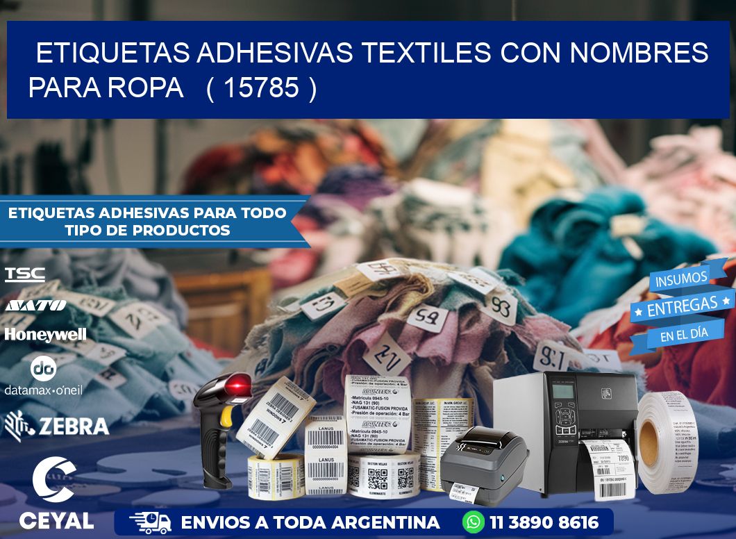 ETIQUETAS ADHESIVAS TEXTILES CON NOMBRES PARA ROPA   ( 15785 )