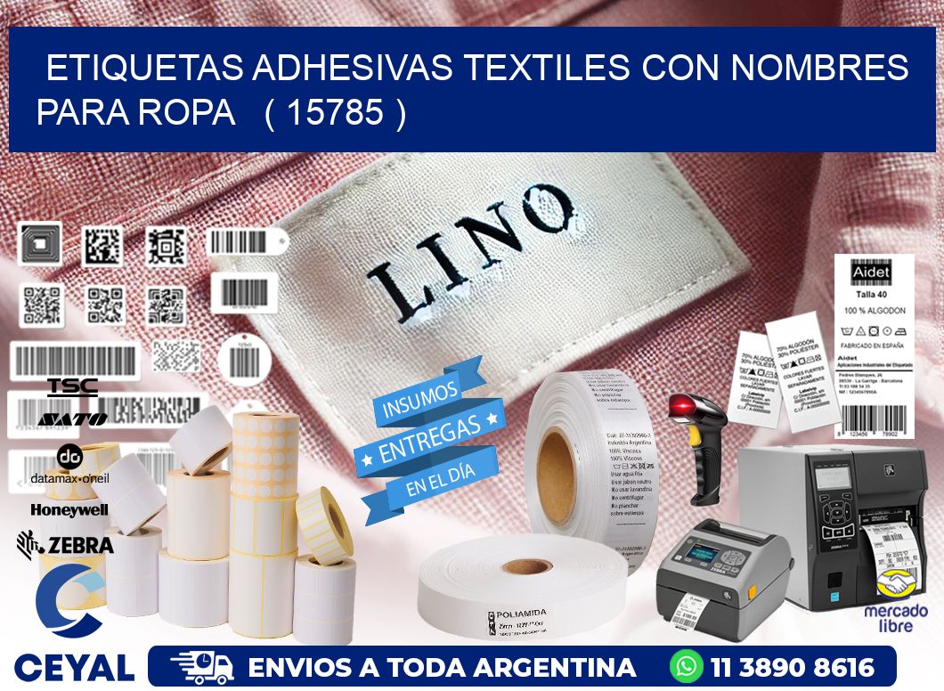 ETIQUETAS ADHESIVAS TEXTILES CON NOMBRES PARA ROPA   ( 15785 )