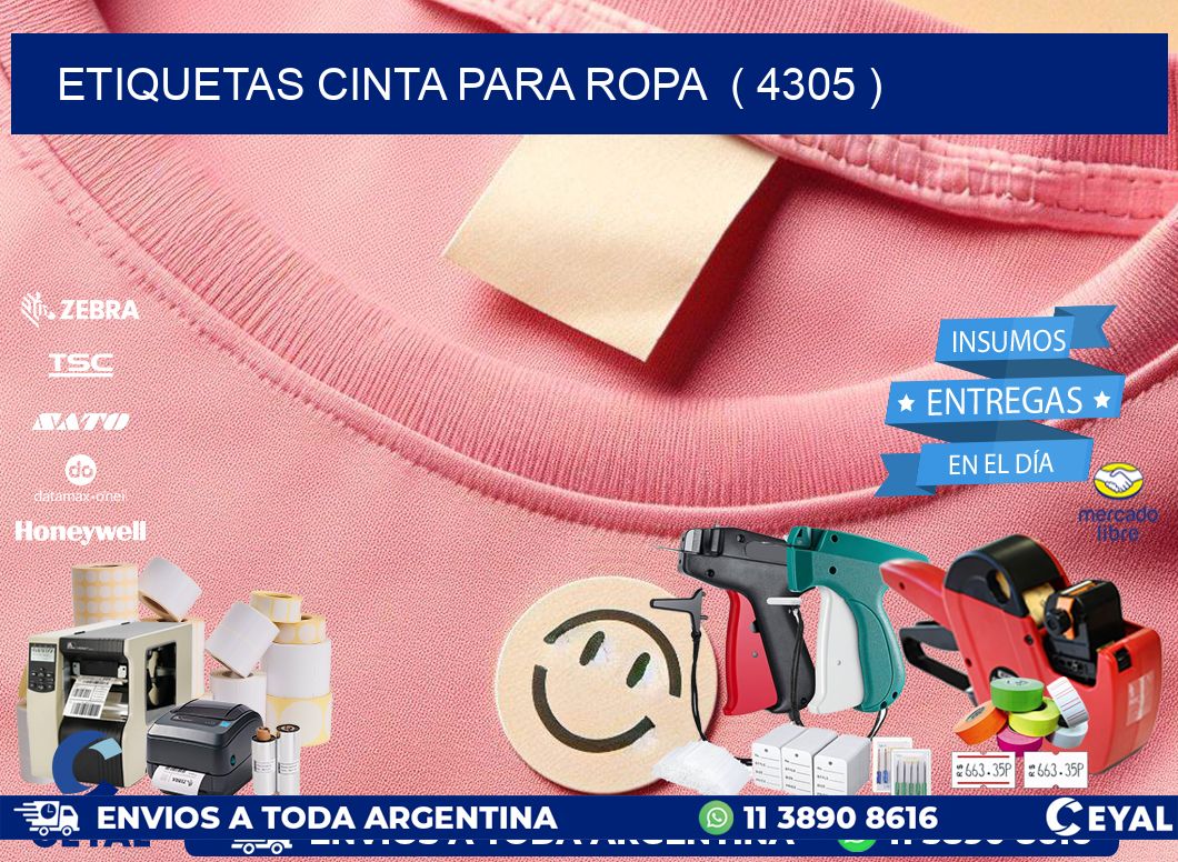 ETIQUETAS CINTA PARA ROPA  ( 4305 )