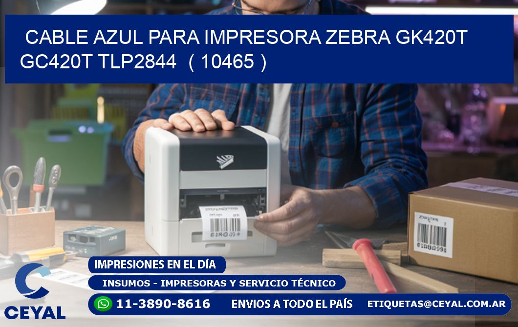 cable azul para impresora zebra GK420T GC420T TLP2844  ( 10465 )