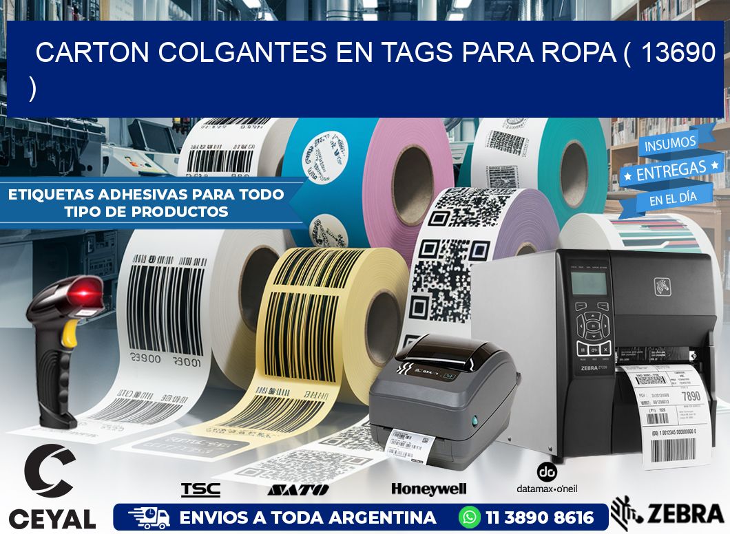 CARTON COLGANTES EN TAGS PARA ROPA ( 13690 )