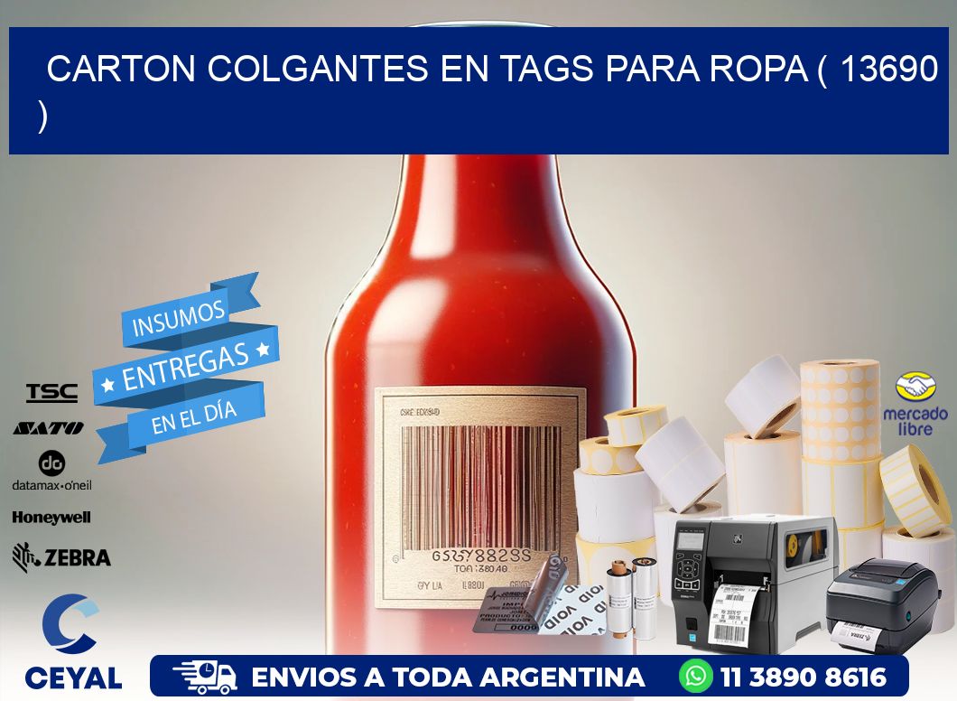 CARTON COLGANTES EN TAGS PARA ROPA ( 13690 )