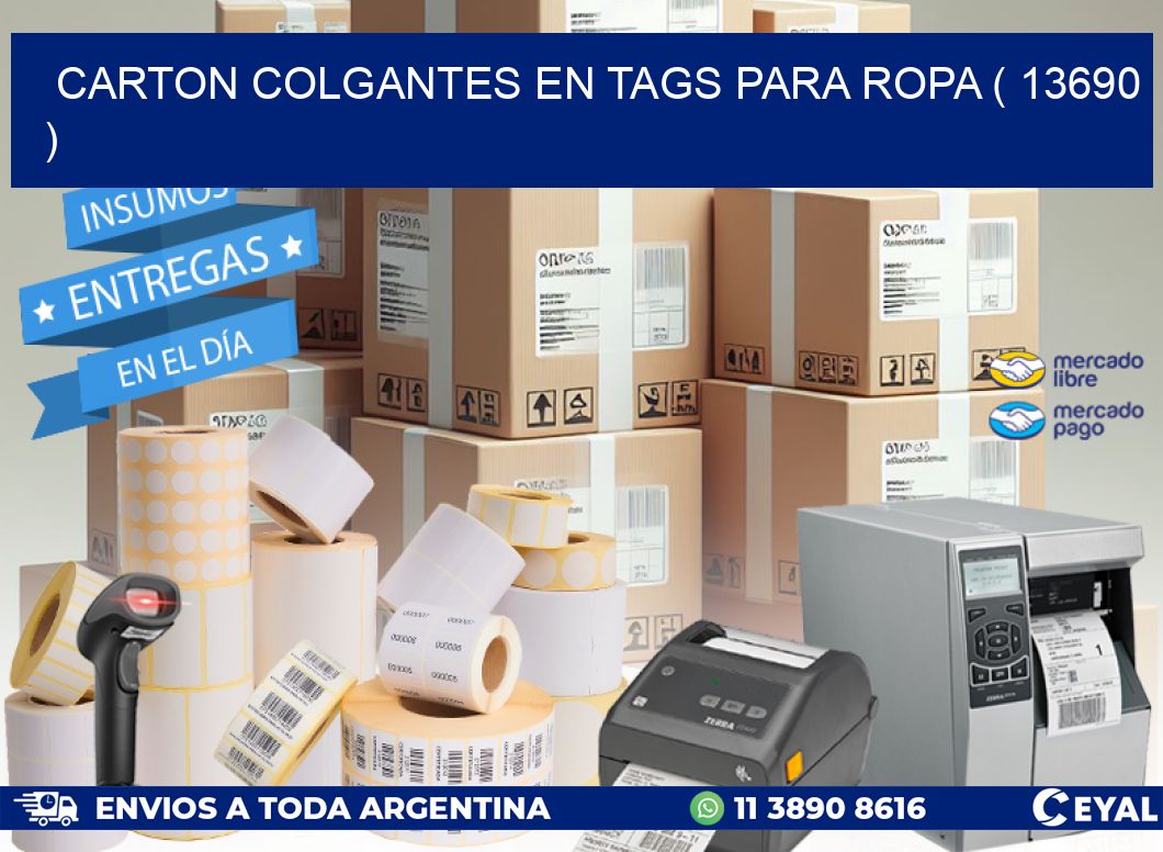 CARTON COLGANTES EN TAGS PARA ROPA ( 13690 )