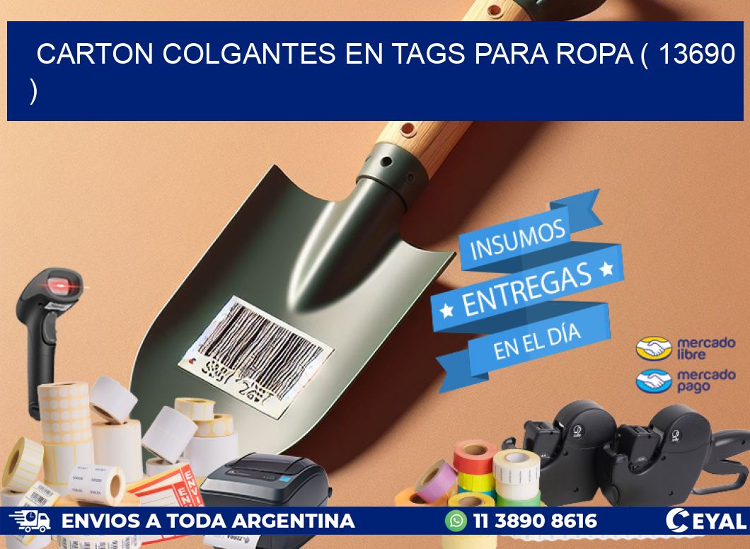 CARTON COLGANTES EN TAGS PARA ROPA ( 13690 )