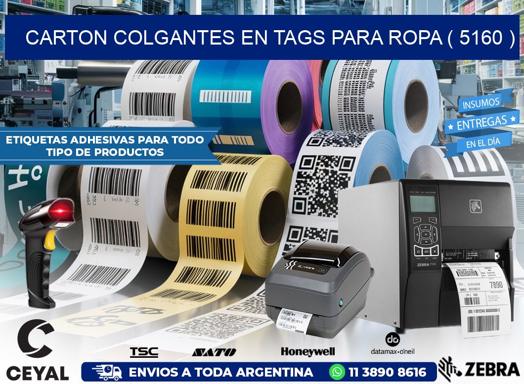 CARTON COLGANTES EN TAGS PARA ROPA ( 5160 )