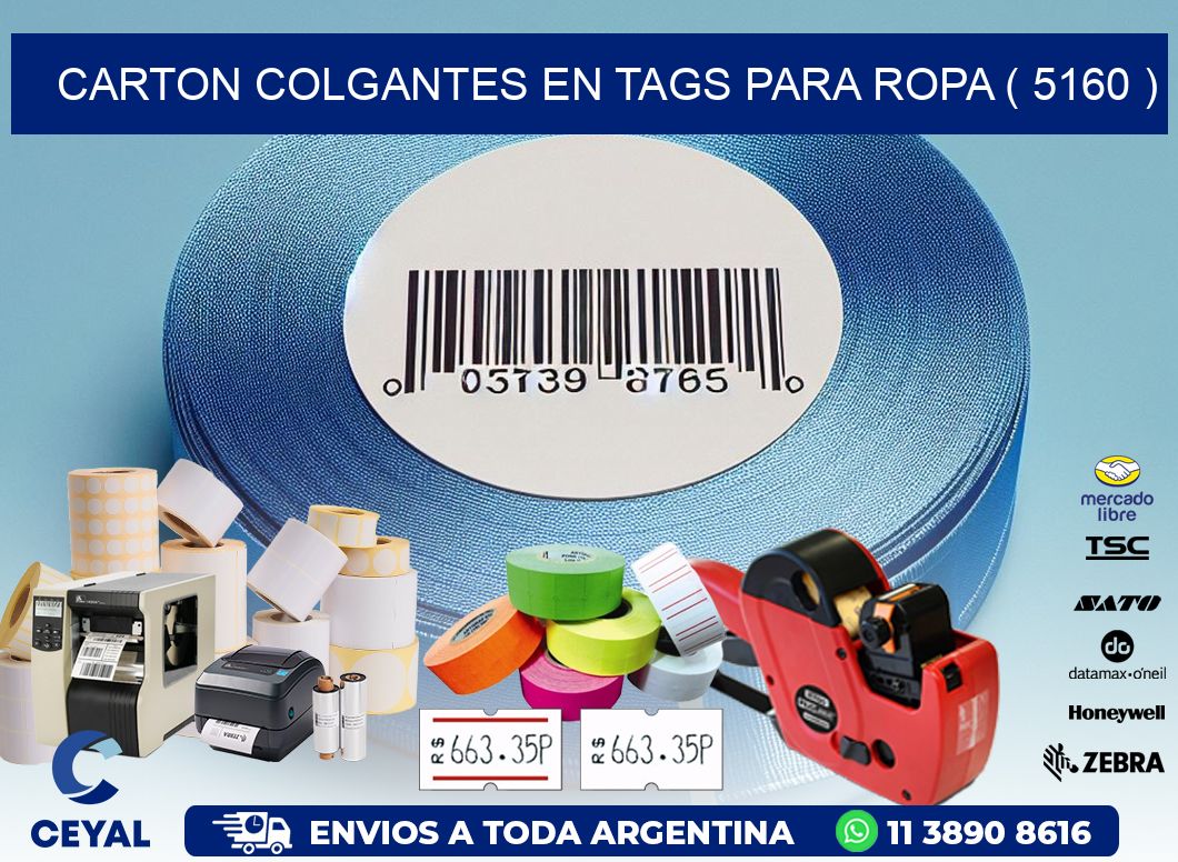 CARTON COLGANTES EN TAGS PARA ROPA ( 5160 )